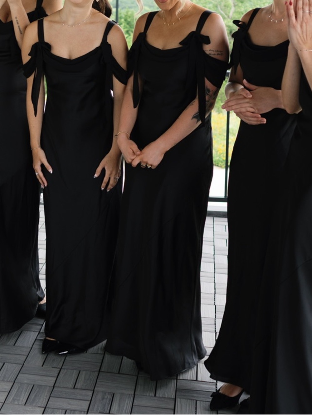 Show Me Your MuMu Black Maxi Dress with Shoulder Tie Straps - Picture 3 of 4